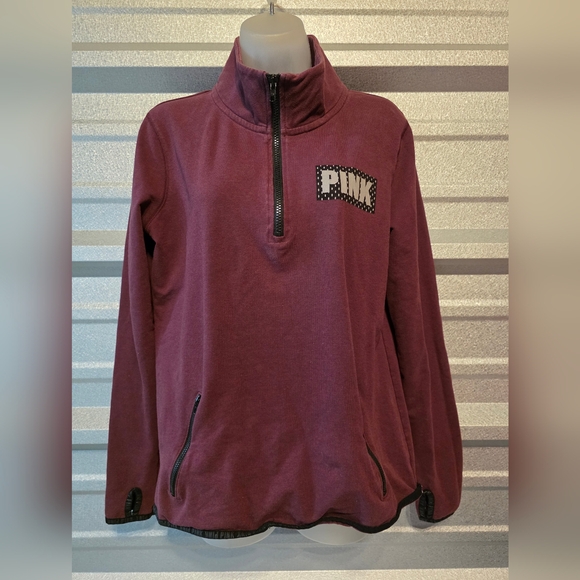 Victoria's Secret Sweaters - Victoria's Secret Pink Logo Band Pullover